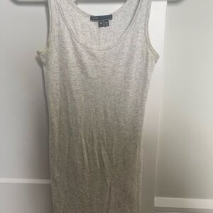 Vince Lightweight Ribbed Tank in Heather Oatmeal